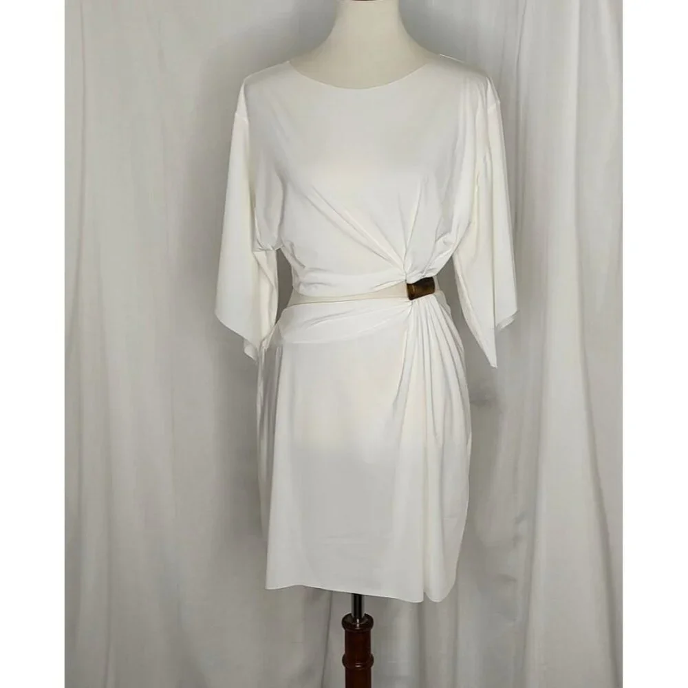 VIX Cover Up M white Solid Zaila Short Cover-up Cut Out Resortwear - Picture 5 of 13